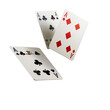 © Sourov - Three aces from a deck of cards flying mid-air, isolated on a  transparent background