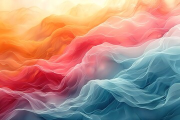 Wall Mural - A colorful wave with red, orange, yellow, blue, and purple colors