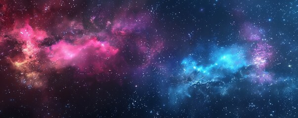 Wall Mural - twinkling starfield with colorful nebulae, 4k hyperrealistic photo