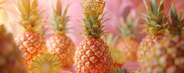 Juicy pineapple with a crown, 4K hyperrealistic photo