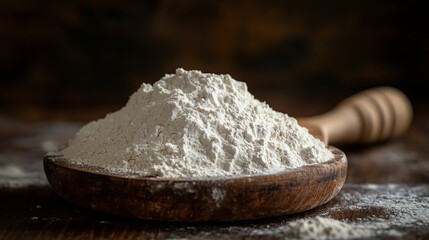 A mound of white wheat flour for baking