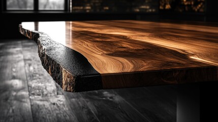 Poster - Wooden table in dark room