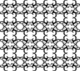 Wall Mural - Seamless black lattice pattern on a white background