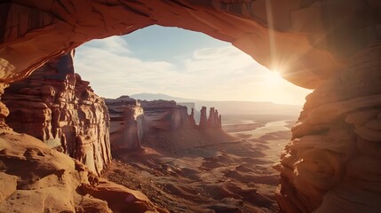 Wall Mural - The bridges formations of red sandstone creat