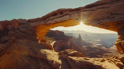 Sticker - Bridges grandiose sandstone arches creating impressive natural passages image