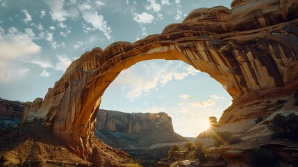 Sticker - Bridges natural arches rising above deep canyons picture