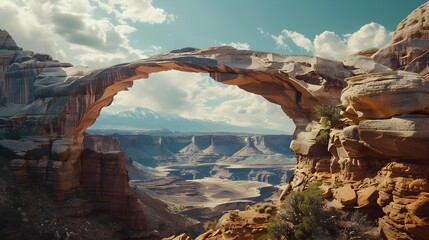 Canvas Print - Unique bridges formed from ancient sandstone demonstrate