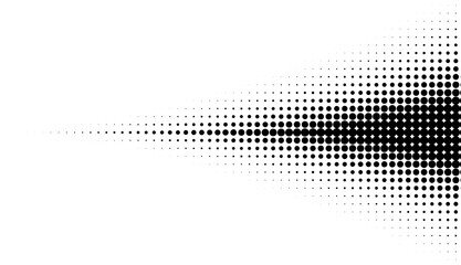 Aufkleber - Monochrome gradient halftone dots background. Overlay png illustration. Abstract grunge dots on transparent background