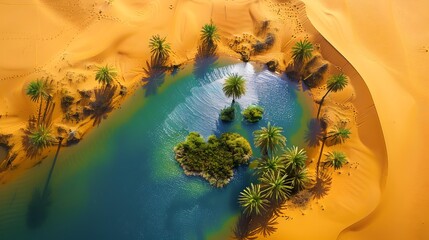 Canvas Print - Oases surrounded by the breathtaking sands