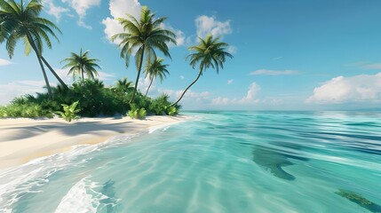 Sticker - Tropical island with white beaches and crystal clear