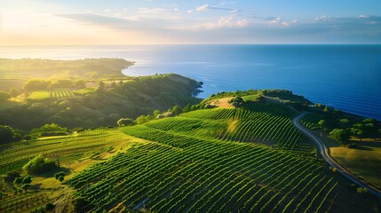 Canvas Print - Floating islands with wineries and plantations