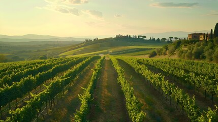 Canvas Print - Landscape the vineyards of tuscany