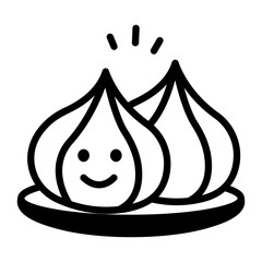 Sticker - A doodle style icon of dumplings 