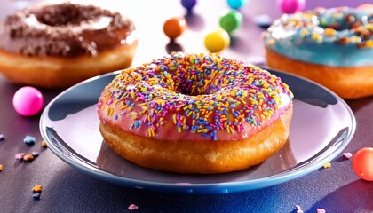 donut with rainbow sprinkles