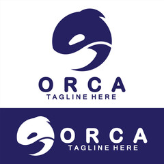 Sticker - Killer whale Orca logo design vector illustration