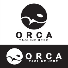 Sticker - Killer whale Orca logo design vector illustration