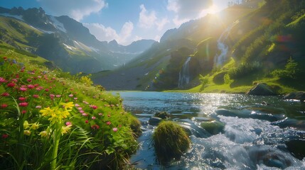 Canvas Print - The highland plateau is where a crystal clear