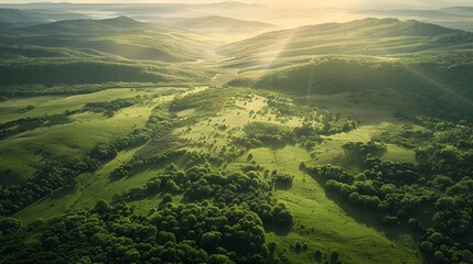 Sticker - The high mountain plateau is covered with green meadows