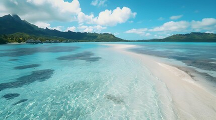 Wall Mural - The beaches of bora bora washed by clear waters