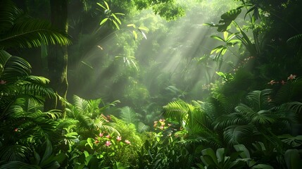 Poster - Amazon tropical plants form a dense green cover