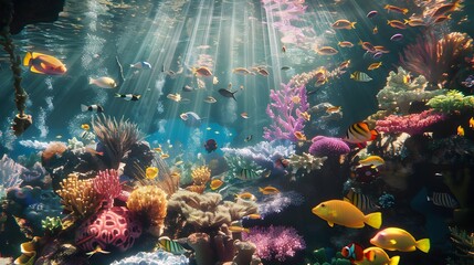 Poster - The garden is beautiful with colorful corals