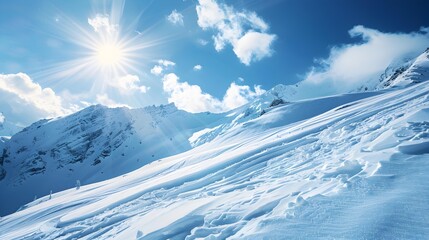 Canvas Print - Snowboarding in the mountains where athletes descend steep