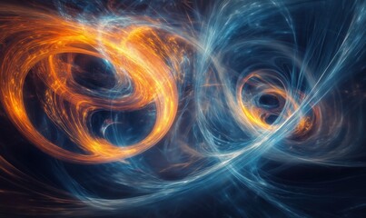 Wall Mural - A blue and orange spiral galaxy with a blue and orange swirl