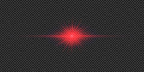 Wall Mural - red horizontal light effect of lens flares
