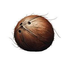 Illustration of several mature coconuts