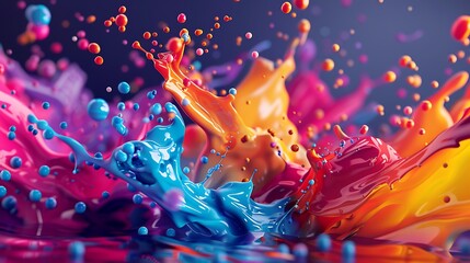 Wall Mural - Abstract colorful splash 3D background generative AI background