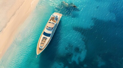 Canvas Print - Cozy yacht drifting off the coast