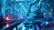 © kinara art design - Robotic arm in a factory working on a production line.