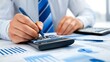 © DZMITRY - Calculating financial forecasts meticulously with a calculator and spreadsheets, emphasizing accuracy