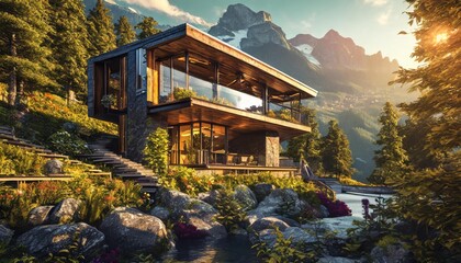 Poster - house in the mountains