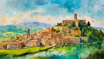 Canvas Print - panorama of the town