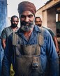 © juanorihuela - Portrait of a blue-collar worker toiling diligently in the steel industry. Hard working. Everyday hero concept.