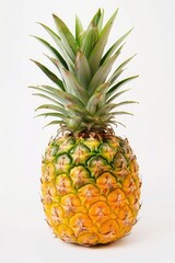 Fresh pineapple over plain background