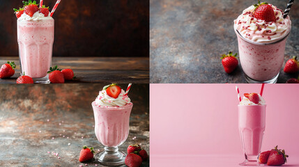 Wall Mural - cream with strawberries