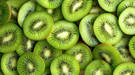 Seamless kiwi fruit cut slice  pattern background