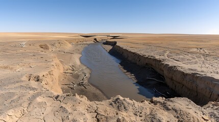 Wall Mural - bridge over a dry river