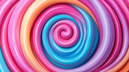 Bright and colorful swirls, dynamic motion and energy, 3D illustration