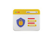 © sajjat - Secure login page with password form on computer and padlock icon 3d render