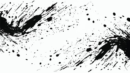 Ink splash Background. Ink splash isolated on white background. black drops. Grunge background.  Splatter Ink Texture . Distress Texture .