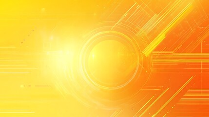  a yellow and orange background with a circular shape and lines