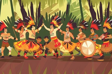 Wall Mural - Traditional Arts Performance of Indigenous Peoples