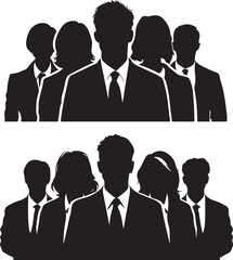 Canvas Print - Business People Silhouette Vector Illustration Set