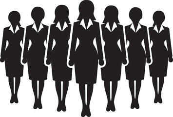 Canvas Print - Group of Businesswomem Silhouette Vector