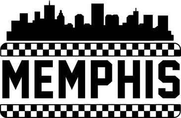 Sticker - Memphis Tennessee Skyline Silhouette Vector