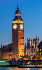 Wall Mural - Big Ben and towers of Westminster Abbey at sunset, London, UK