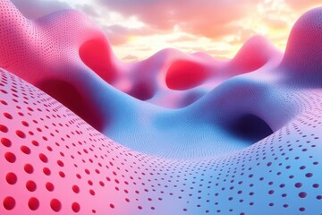 Wall Mural - creative 3d abstract background bold colors and unique textures futuristic shapes dynamic compositio
